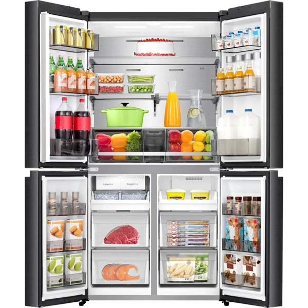 Hisense RQ5P640SYKD fekete, négyajtós, No Frost, 640 l, MultiDoor hűtőszekrény
