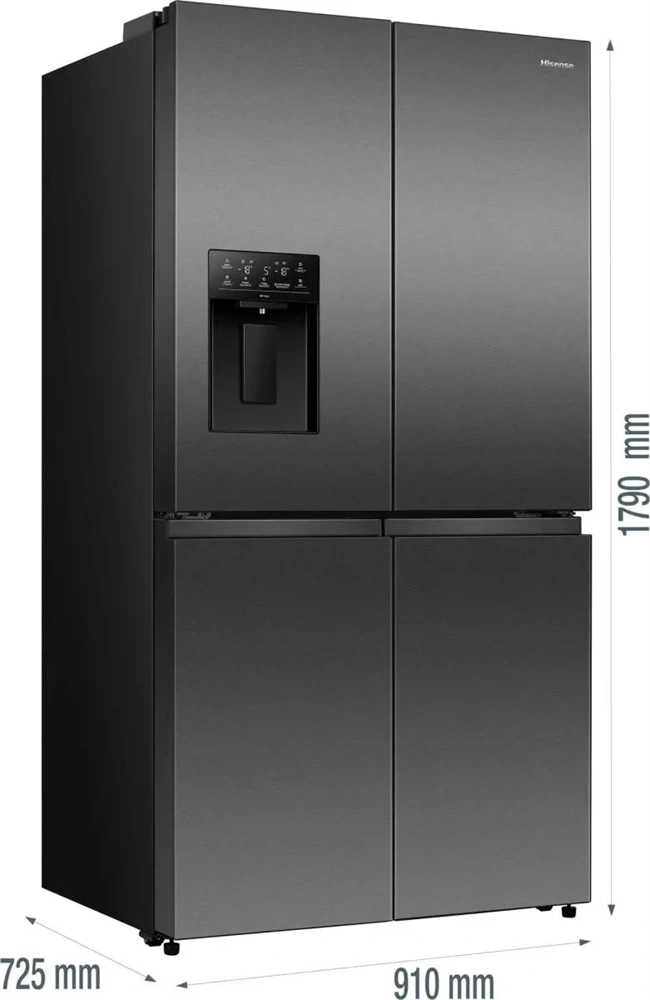 Hisense RQ5P640SYKD fekete, négyajtós, No Frost, 640 l, MultiDoor hűtőszekrény