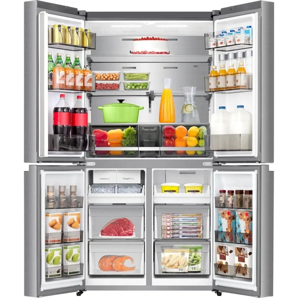 Hisense RQ5P640SYSD ezüst, négyajtós, No Frost, 640 l, MultiDoor hűtőszekrény