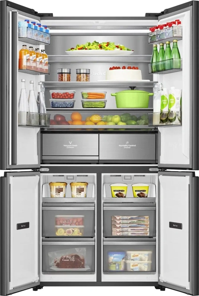 Hisense RQ768N4GBE fekete, négyajtós, No Frost, MultiDoor hűtőszekrény