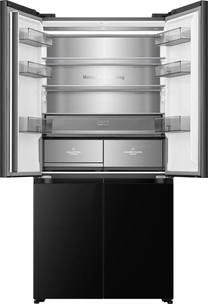 Hisense RQ768N4GBE fekete, négyajtós, No Frost, MultiDoor hűtőszekrény
