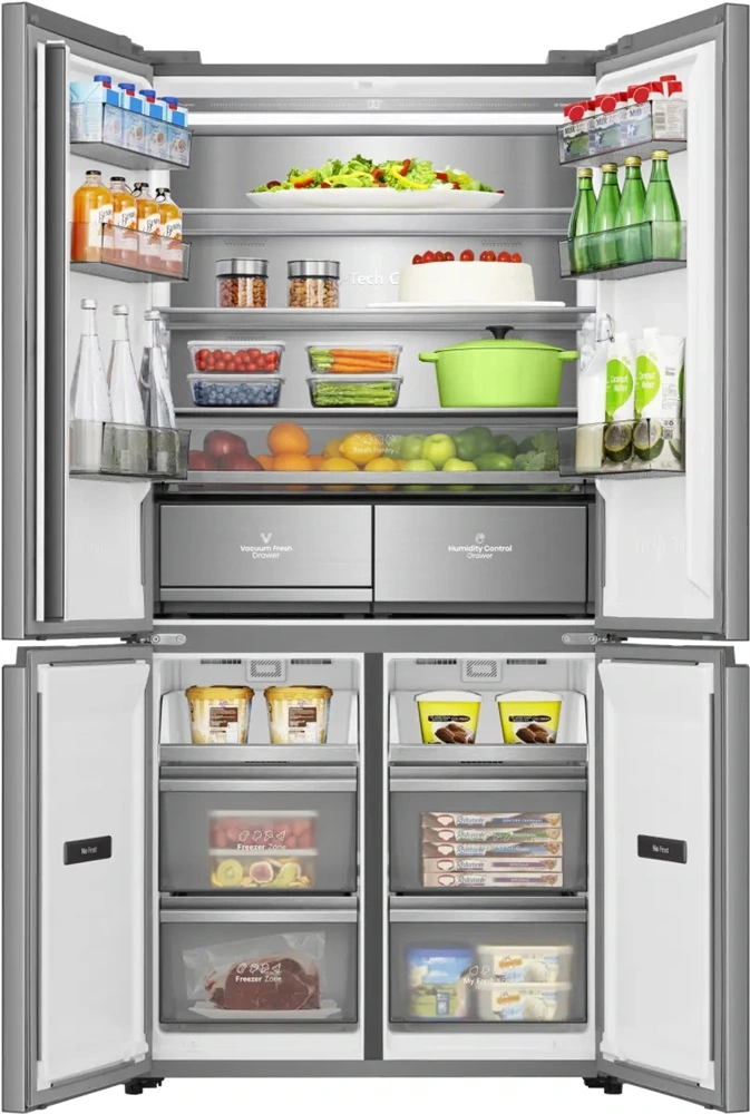 Hisense RQ768N4GVE szürke, négyajtós, No Frost, MultiDoor hűtőszekrény