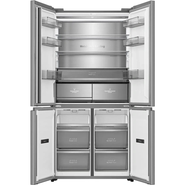 Hisense RQ768N4GVE szürke, négyajtós, No Frost, MultiDoor hűtőszekrény