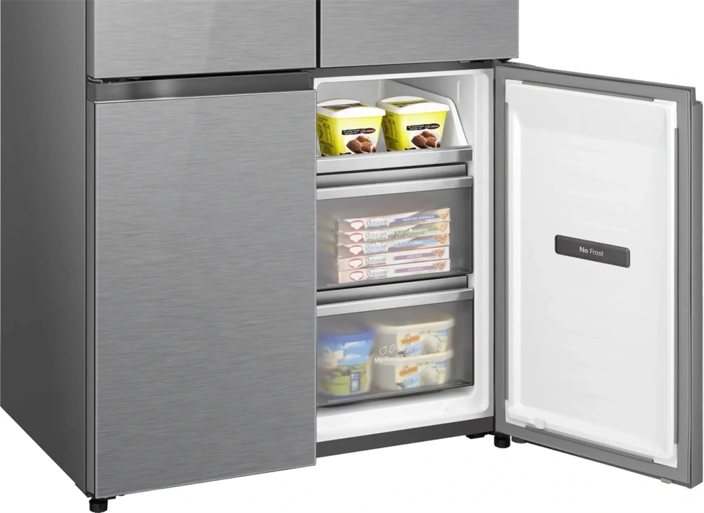 Hisense RQ768N4GVE szürke, négyajtós, No Frost, MultiDoor hűtőszekrény