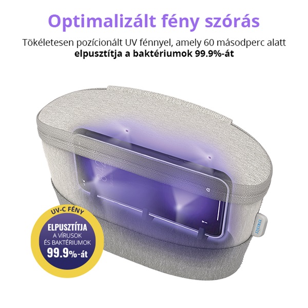 HoMedics SAN-B100GY UV-Clean vírus- és baktériumölő fertőtlenítő neszeszer