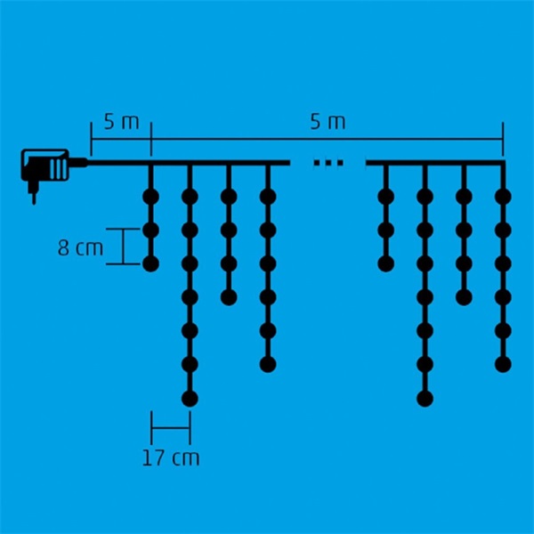 Home KKF 158/WW 5x5m/150 LED/kül-beltéri/melegfehér jégcsap LED-es karácsonyi fényfüggöny