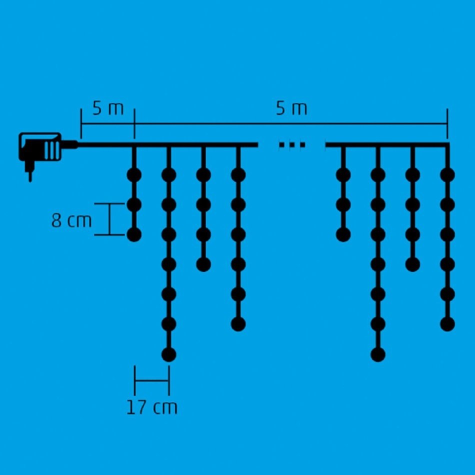 Home KKF 158/WW 5x5m/150 LED/kül-beltéri/melegfehér jégcsap LED-es karácsonyi fényfüggöny
