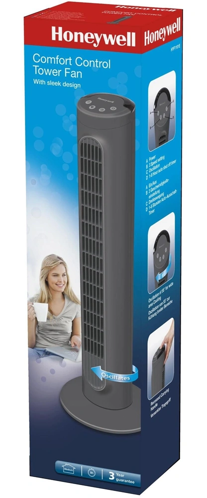 Honeywell HYF1101E4 szürke, sebességfokozat száma:3, 36 W, oszlopventilátor