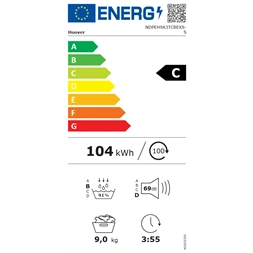 Hoover NDPEH9A3TCBEXS-S fehér, 9 kg, hőszivattyús, szárítógép (Újszerű)