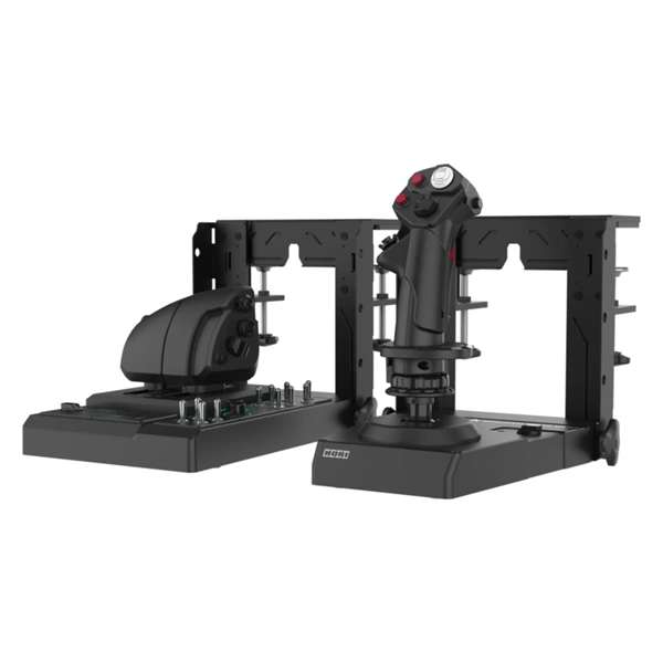 Hori Hotas Flight Control System, PC (Windows), Hall Effect, vezérlpanel, USB, fekete vezetékes joystick