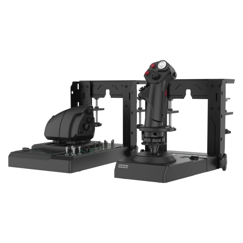 Hori Hotas Flight Control System, PC (Windows), Hall Effect, vezérlpanel, USB, fekete vezetékes joystick