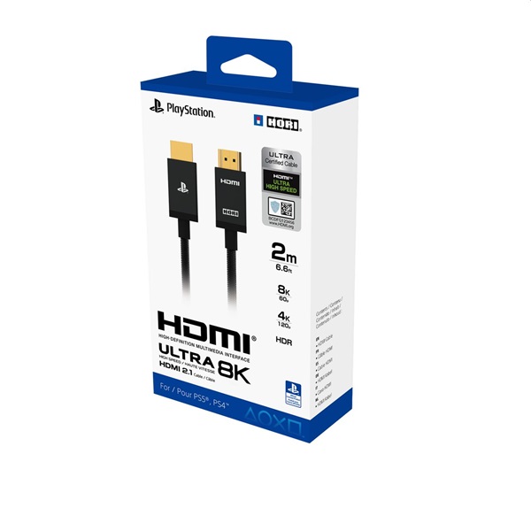 Hori Ultra High Speed 2m PlayStation 5 8K@60Hz/4K@120Hz HDR eARC HDMI 2.1 kábel