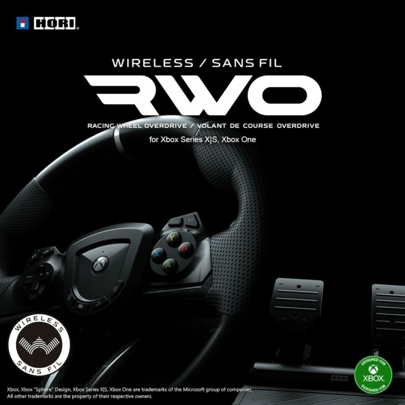 Hori Wireless Racing Wheel Overdrive, Xbox Series X|S, Xbox One, PC, vezeték nélküli, fekete kormány szett