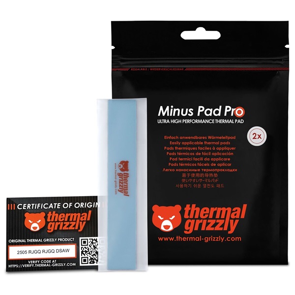 Hővezető lap Thermal Grizzly Minus Pad Pro - 120 x 20 x 2,0 mm, 2 db