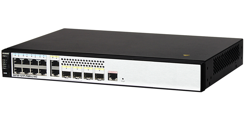 Huawei S5720-12TP-PWR-LI-AC 8port GbE LAN PoE+ (124W) L3 menedzselhető switch