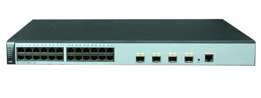 Huawei S5720-28P-PWR-LI-AC 24port GbE LAN PoE+ (370W) L3 menedzselhető switch