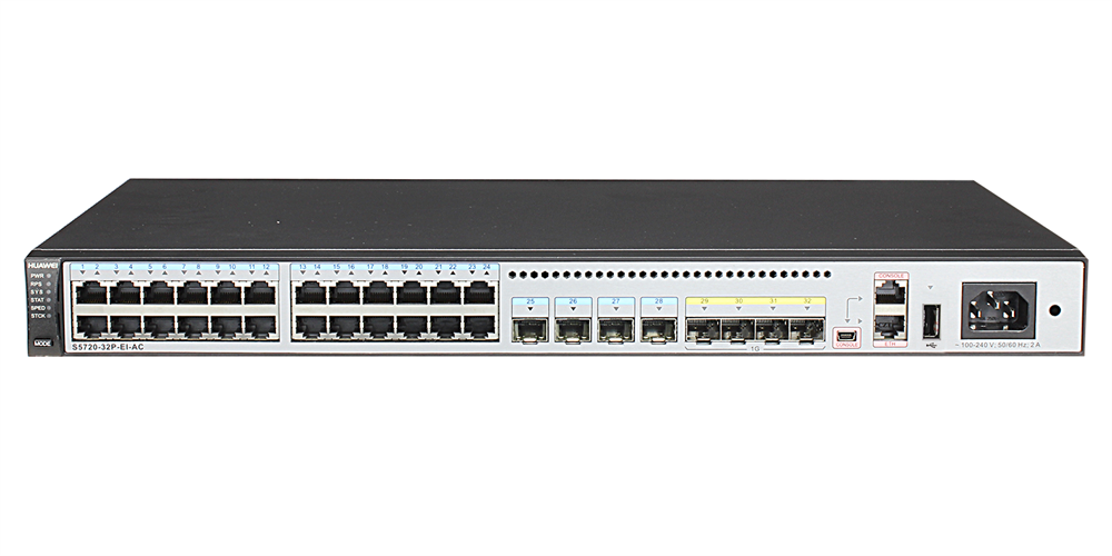Huawei S5720-32P-EI-AC 24xGbE LAN 8xGbE SFP L3 menedzselhető switch