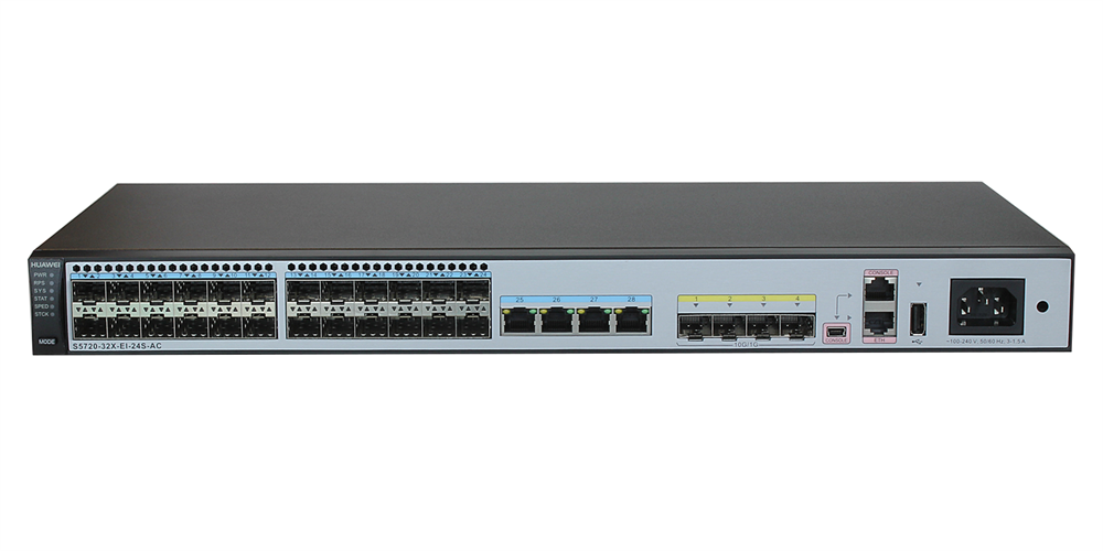 Huawei S5720-32X-EI-24S-AC 24xGbE SFP 4xGbE LAN 4x10GbE SFP+ L3 menedzselhető switch