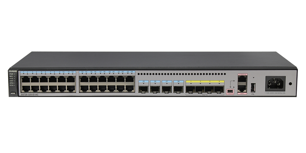 Huawei S5720-32X-EI-AC 24xGbE LAN 4xGbE SFP 4x10GbE SFP+ L3 menedzselhető switch