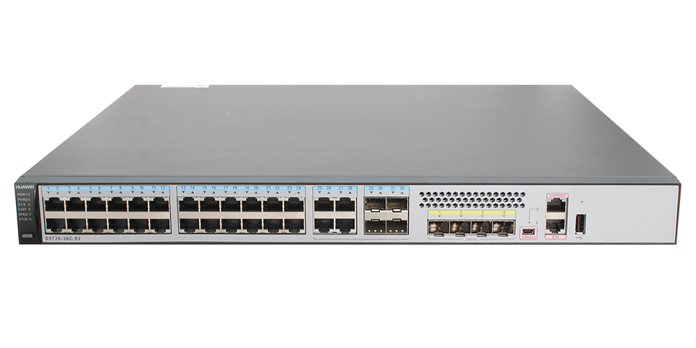 Huawei S5720-36C-EI bundle 24xGbE LAN 4xGbE Combo RJ45/SFP 4x10GbE SFP+ L3 menedzselhető switch