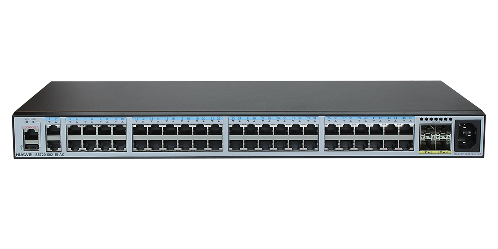 Huawei S5720-50X-EI-AC 46xGbE LAN 4x10GbE SFP+ L3 menedzselhető switch