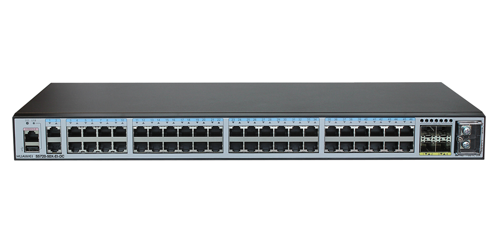 Huawei S5720-50X-EI-DC 46xGbE LAN 4x10GbE SFP+ DC -48V L3 menedzselhető switch