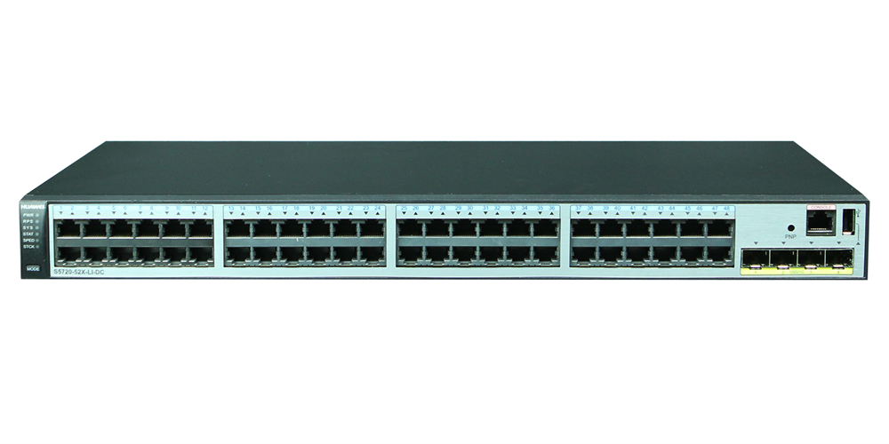 Huawei S5720-52X-LI-DC 48xGbE LAN 4x10GbE SFP+ DC -48V L3 menedzselhető switch