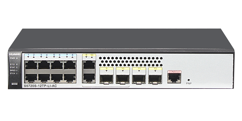 Huawei S5720S-12TP-LI-AC 8xGbE LAN 2xGbE Combo RJ45/SFP L3 menedzselhető switch