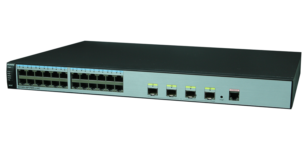 Huawei S5720S-28P-PWR-LI-AC 24GbE PoE+ LAN 4xGbE SFP 370W PoE+ L3 menedzselhető switch