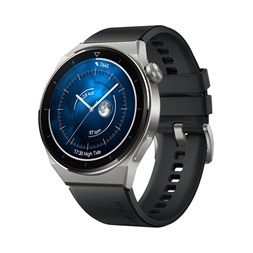 Huawei Watch GT 3 Pro (46mm) fekete szilikon pántos ezüst okosóra (Újracsomagolt)