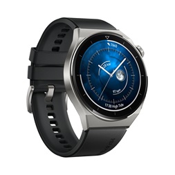 Huawei Watch GT 3 Pro (46mm) fekete szilikon pántos ezüst okosóra (Újracsomagolt)