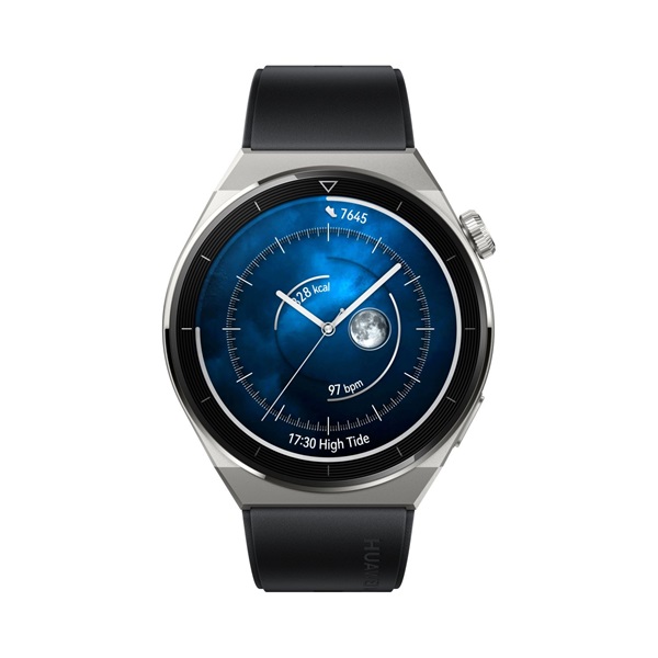 Huawei Watch GT 3 Pro (46mm) fekete szilikon pántos ezüst okosóra (Újracsomagolt)