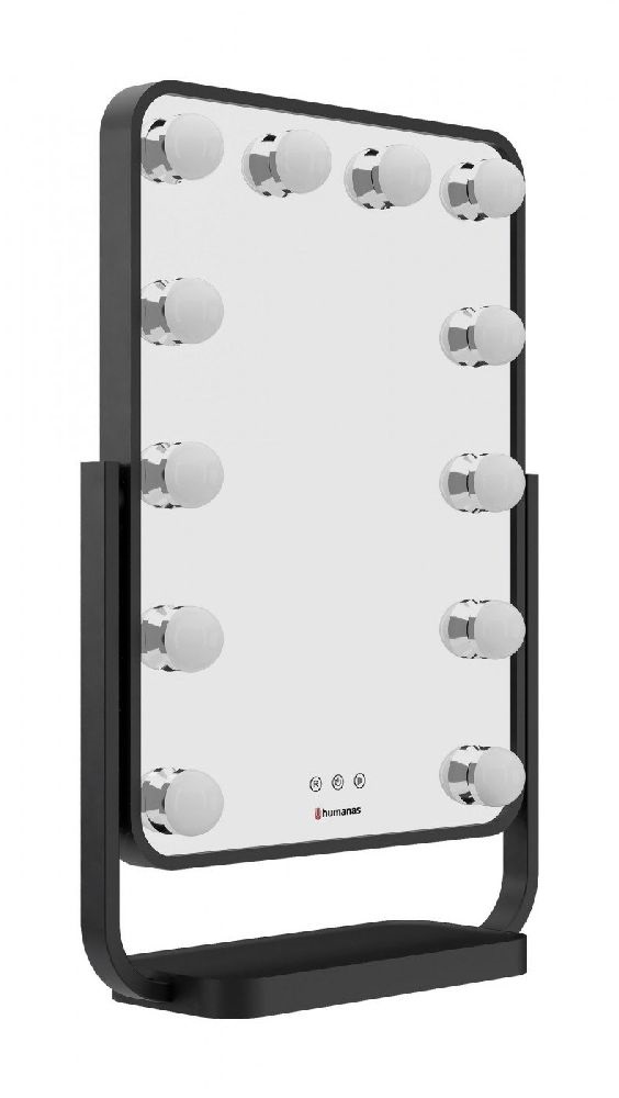 Humanas HS HM01 LED világítással fekete sminktükör