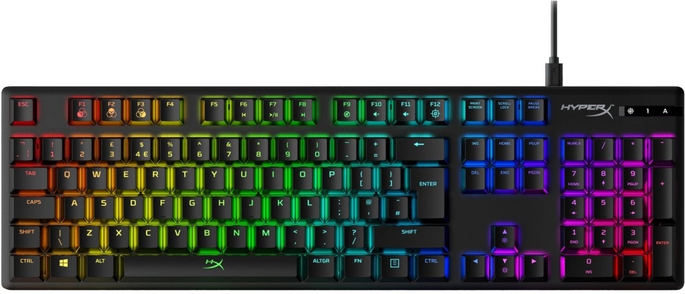 HyperX Alloy Origins (HyperX red) UK világító mechanikus gamer billentyűzet