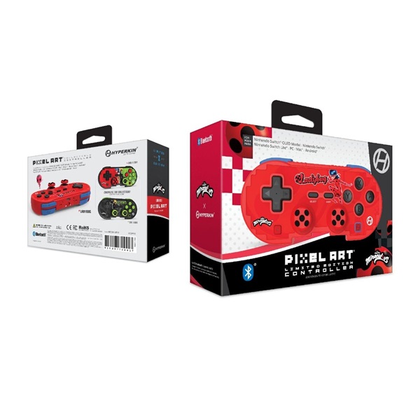 Hyperkin M01328-MTLB Pixel Art Miraculous Nintendo Switch/PC/Mac/Android vezeték nélküli "Katicabogár" kontroller