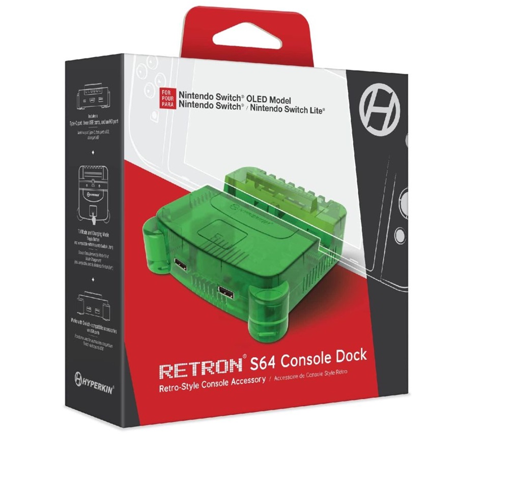 Hyperkin M07390-LG RetroN S64 Nintendo Switch Citromzöld dokkoló