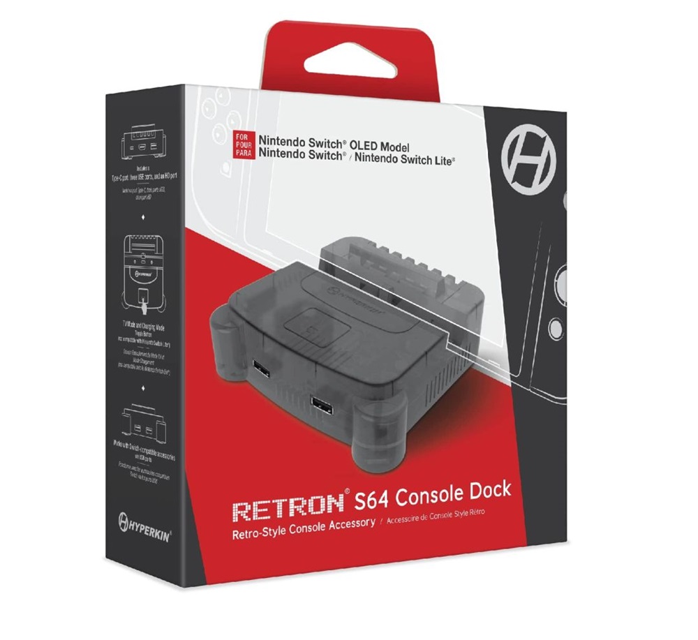 Hyperkin M07390-SG RetroN S64 Nintendo Switch Füstszürke dokkoló