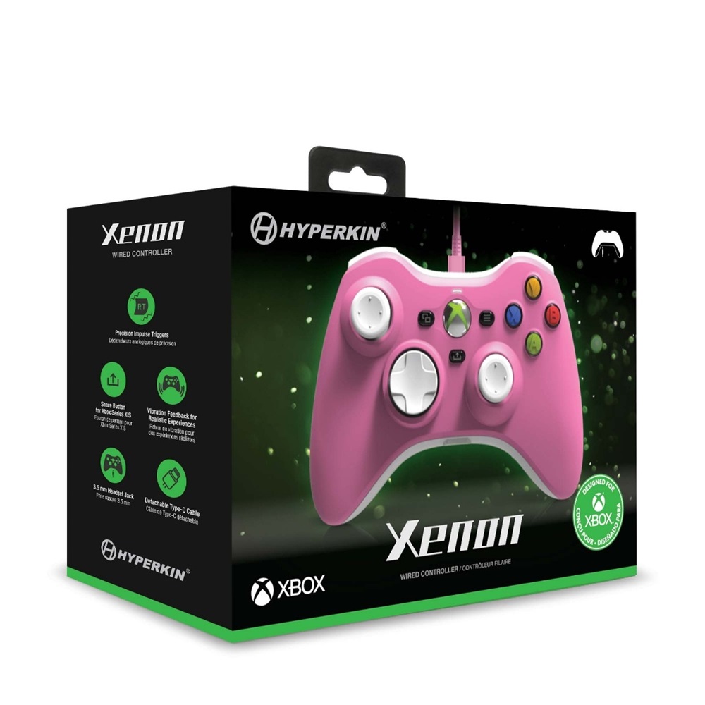 Hyperkin M01368-PI Xenon Xbox Series|One/Windows 11|10 pink Xbox liszenszelt vezetékes rózsaszín kontroller