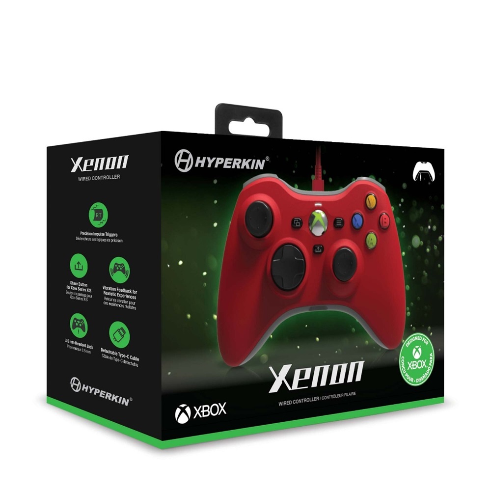 Hyperkin M01368-RD Xenon Xbox Series|One/Windows 11|10 piros Xbox liszenszelt vezetékes piros kontroller
