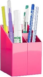 ICO Design szögletes rózsaszín írószertartó