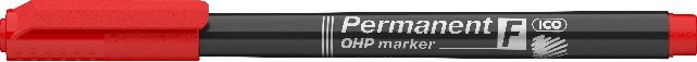 ICO OHP F 0,5mm piros permanent marker