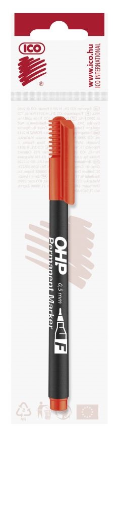 ICO OHP F 0,5mm BL piros permanent marker