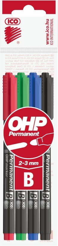 ICO OHP B 4db-os vegyes színű 2-3mm permanent marker
