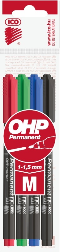 ICO OHP M 4db-os vegyes színű 1-1,5mm permanent marker