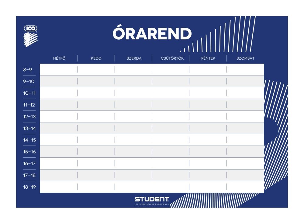 ICO Student Prémium A5 órarend