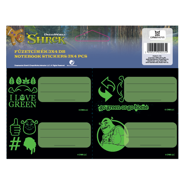 ICO Shrek 4db/ív füzetcímke