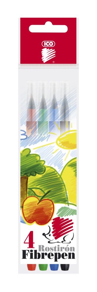 ICO Süni 300 4db-os vegyes színű rostirón készlet