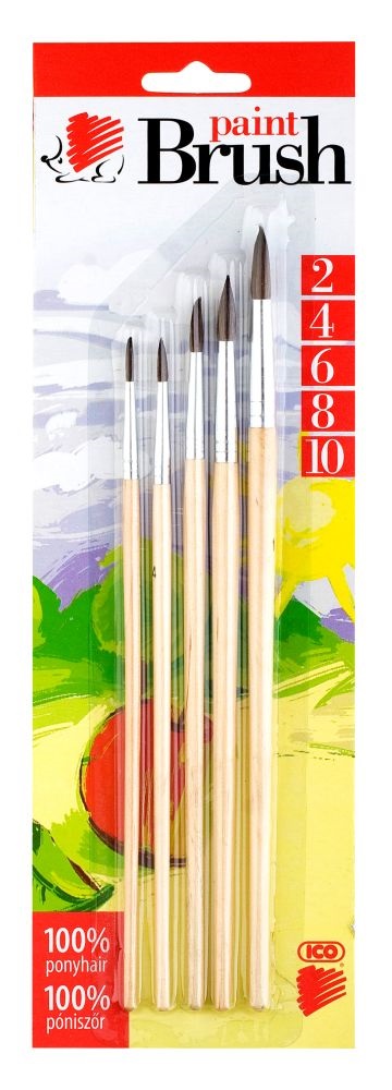 ICO Süni 2/4/6/8/10 natúr fanyelű 5db-os ecsetkészlet