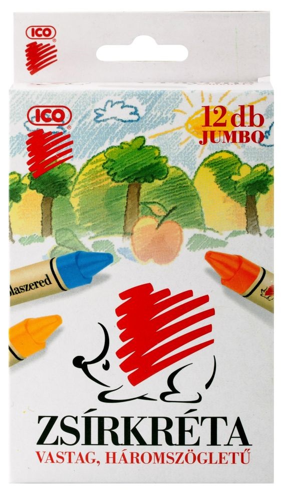 ICO Süni Jumbo 12 db-os vastag háromszögletű zsírkréta készlet