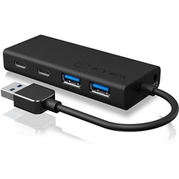 ICY BOX IB-HUB1426-U3 4-portos USB-C USB3.0 hub fekete